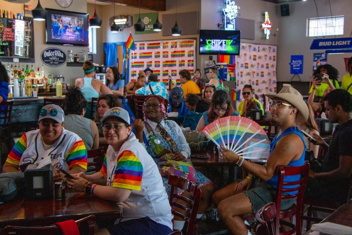 Community members gather inside Railyard Bar and Grill to watch SMTX Pride performers on Sept. 14, 2024, near downtown San Marcos.