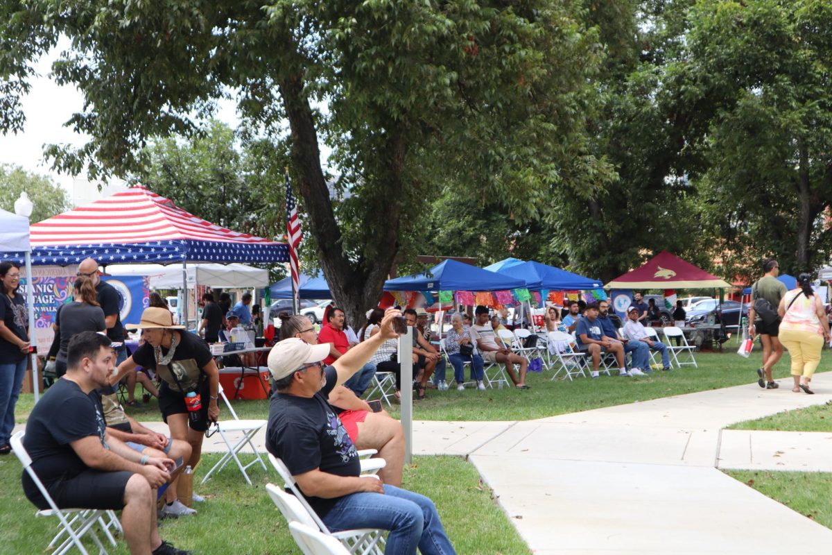 Community members celebrate culture during the Hispanic heritage exhibition walk month, Saturday, Sept. 14, 2024, at Hays County Historic Court House.