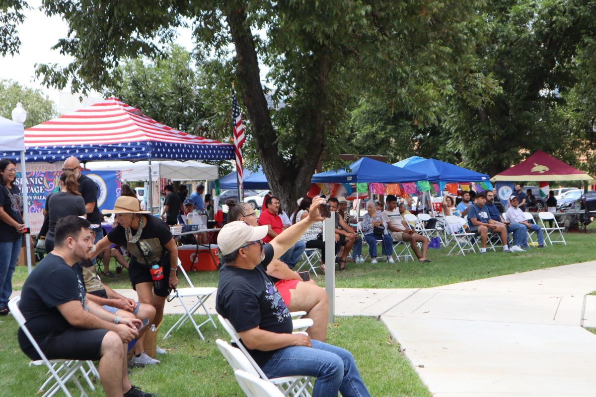 Community members celebrate culture during the Hispanic heritage exhibition walk month, Saturday, Sept. 14, 2024, at Hays County Historic Court House.