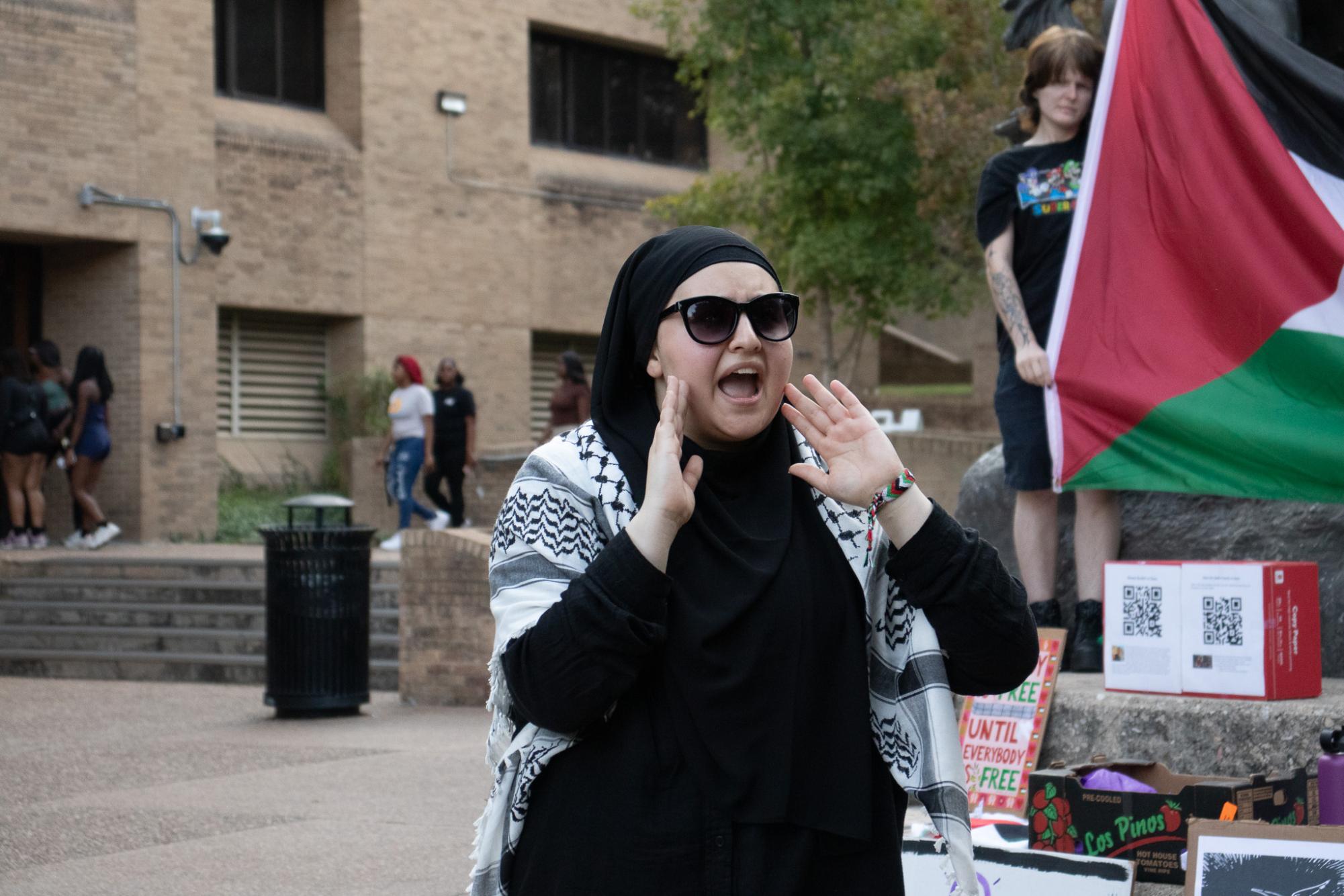 Texas State, San Marcos community hold protest and vigil in solidarity with Palestine