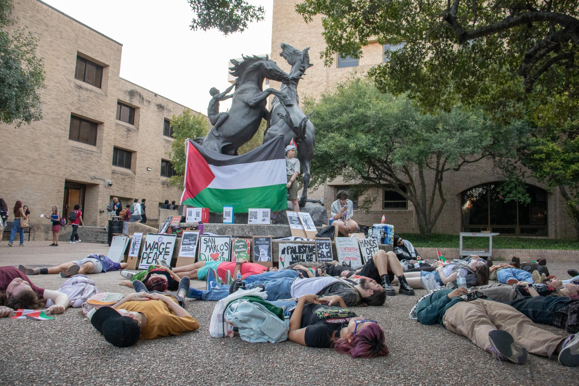 (Photo Gallery) - Texas State, San Marcos community hold protest and vigil in solidarity with Palestine