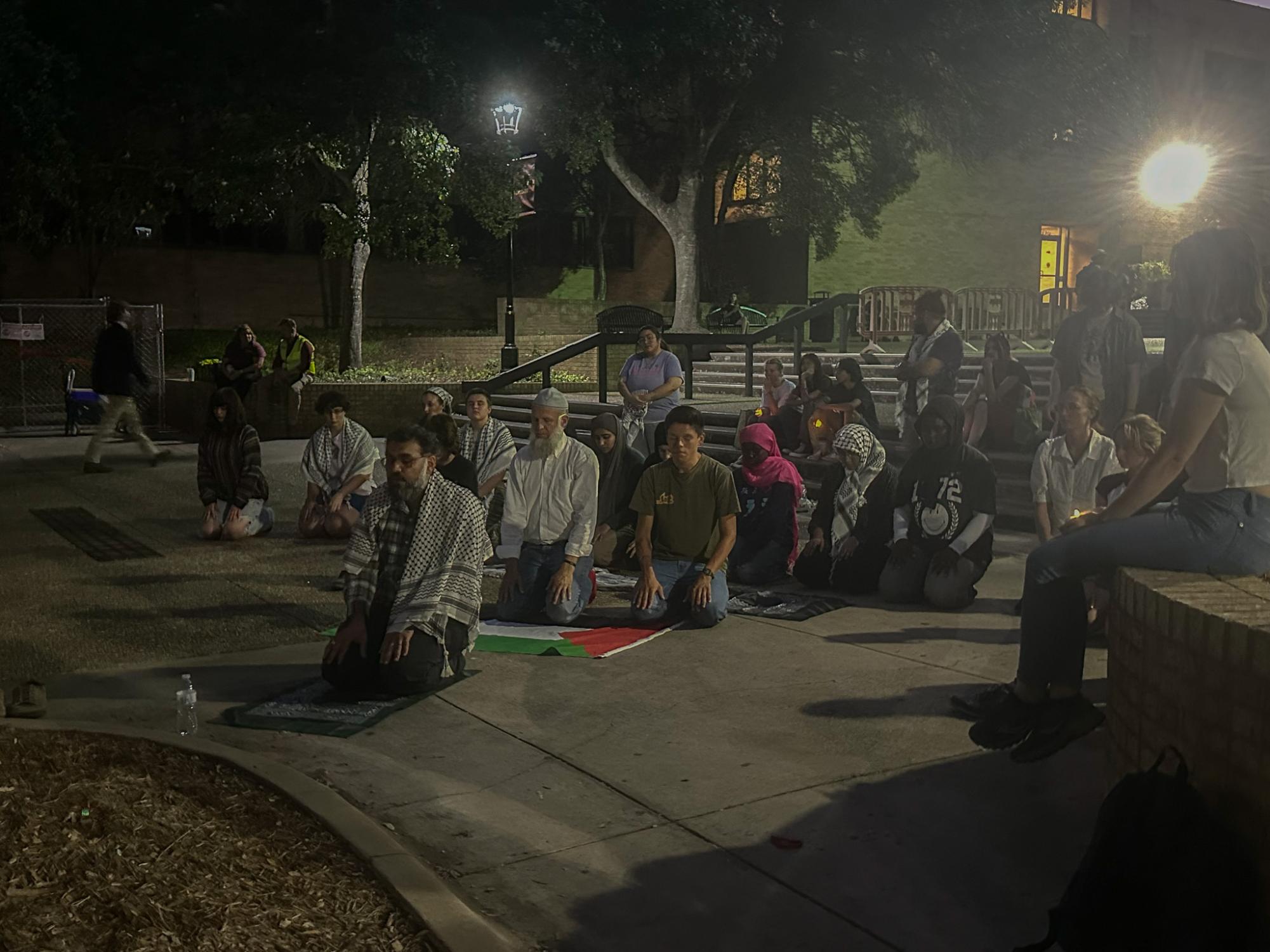 Texas State, San Marcos community hold protest and vigil in solidarity with Palestine