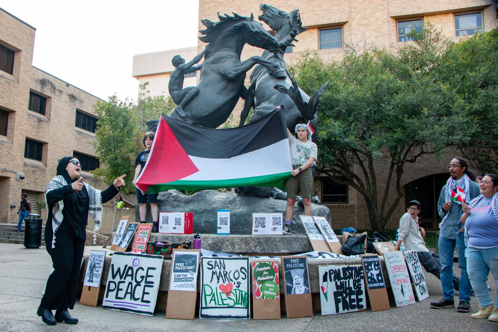 (Photo Gallery) - Texas State, San Marcos community hold protest and vigil in solidarity with Palestine