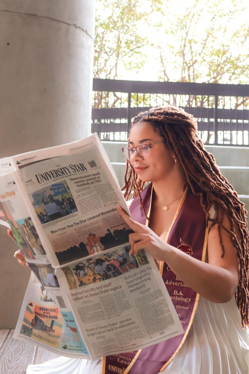 Opinions Columnist Madison Green poses for a photo, Sunday, Nov. 17, 2024 at the LBJ Student Center.