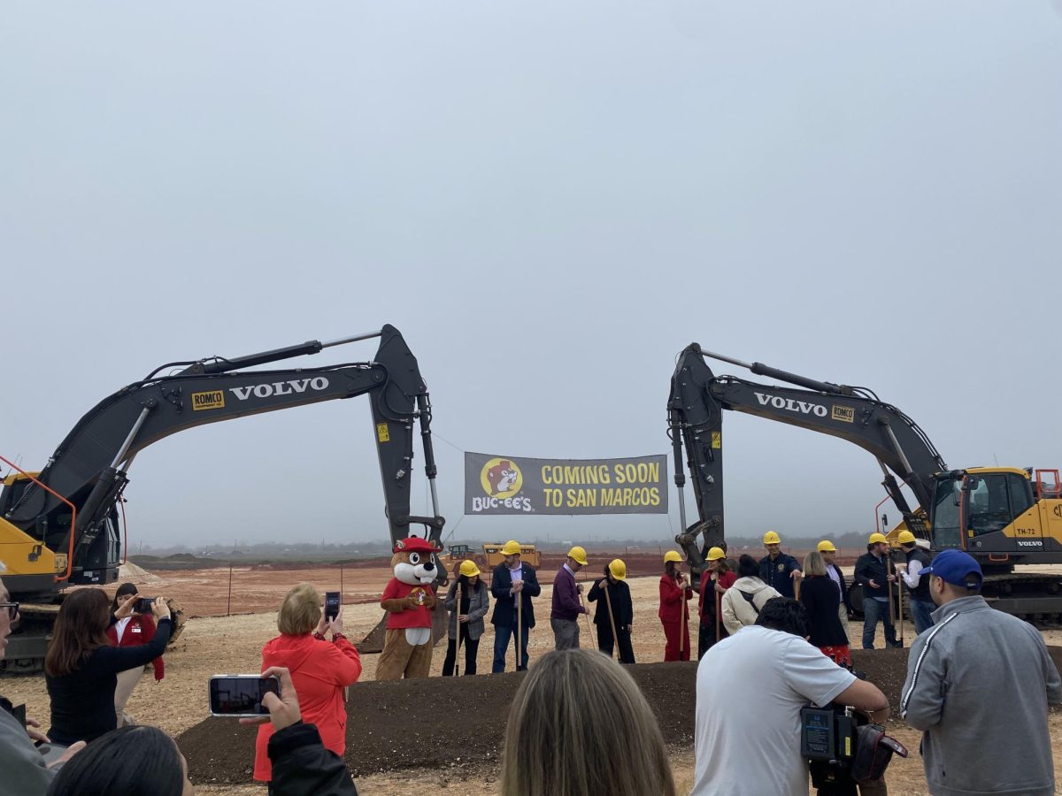 Members of corporate Buc-ee's and the city of San Marcos celebrate breaking ground on the physical Buc-ee's construction on Jan. 29 at the southwest corner of Yarrington and IH-35.