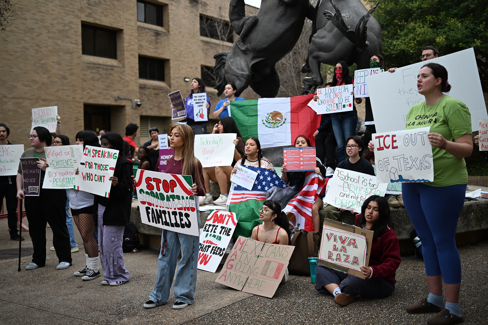 (Photo Gallery) - TXST students protest Trump immigration policy