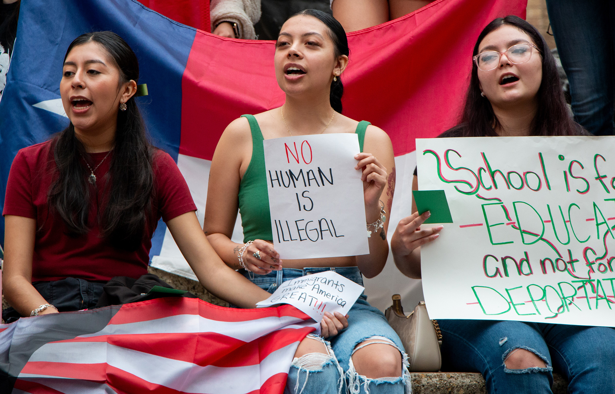 (Photo Gallery) - TXST students protest Trump immigration policy