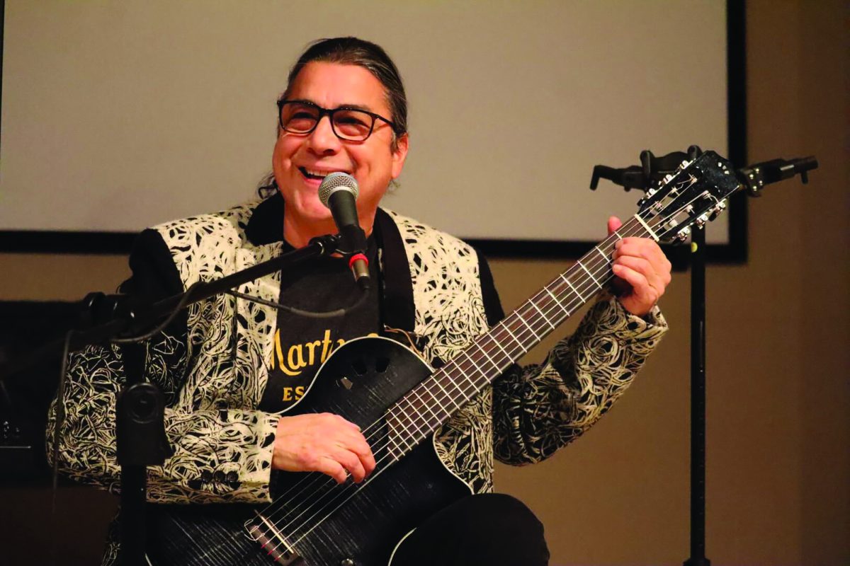 Award winning finger style guitarist Edgar Cruz performs fingerstyle arrangements of classic songs, Monday, Feb. 24, 2025, at the Texas State Music Building Recital Hall. Cruz performed with his brother Mark Cruz who is a guitar professor at Texas State.