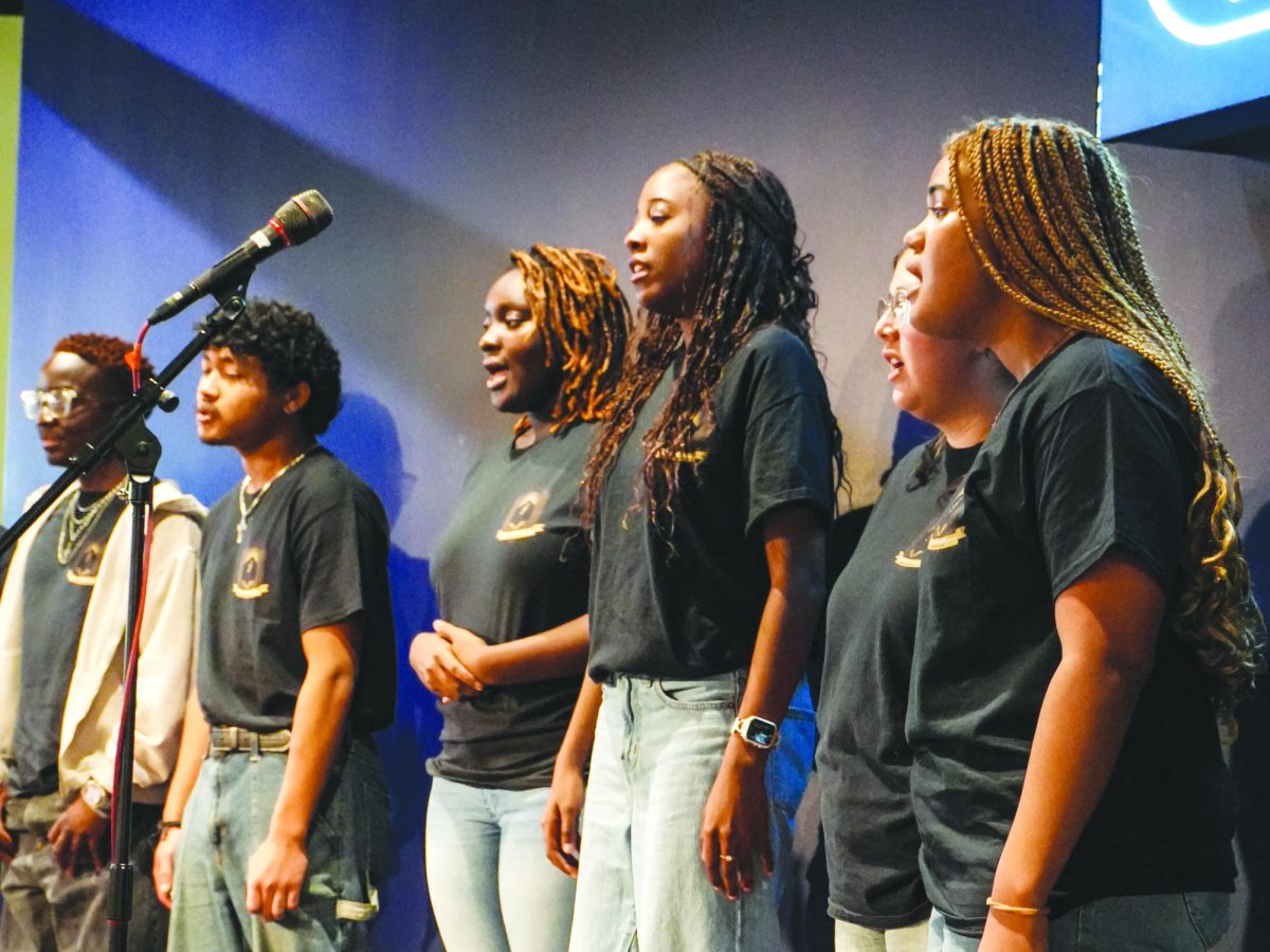 Gospel Expressions Association performs "Lift Up Your Voice and Sing" at Black Voices and Vision, Wednesday, Feb. 3, 2026, at George's in LBJSC. One of the longest operating Christian ministry organizations at Texas State, GEA has been expressing its faith through gospel music for over 40 years.