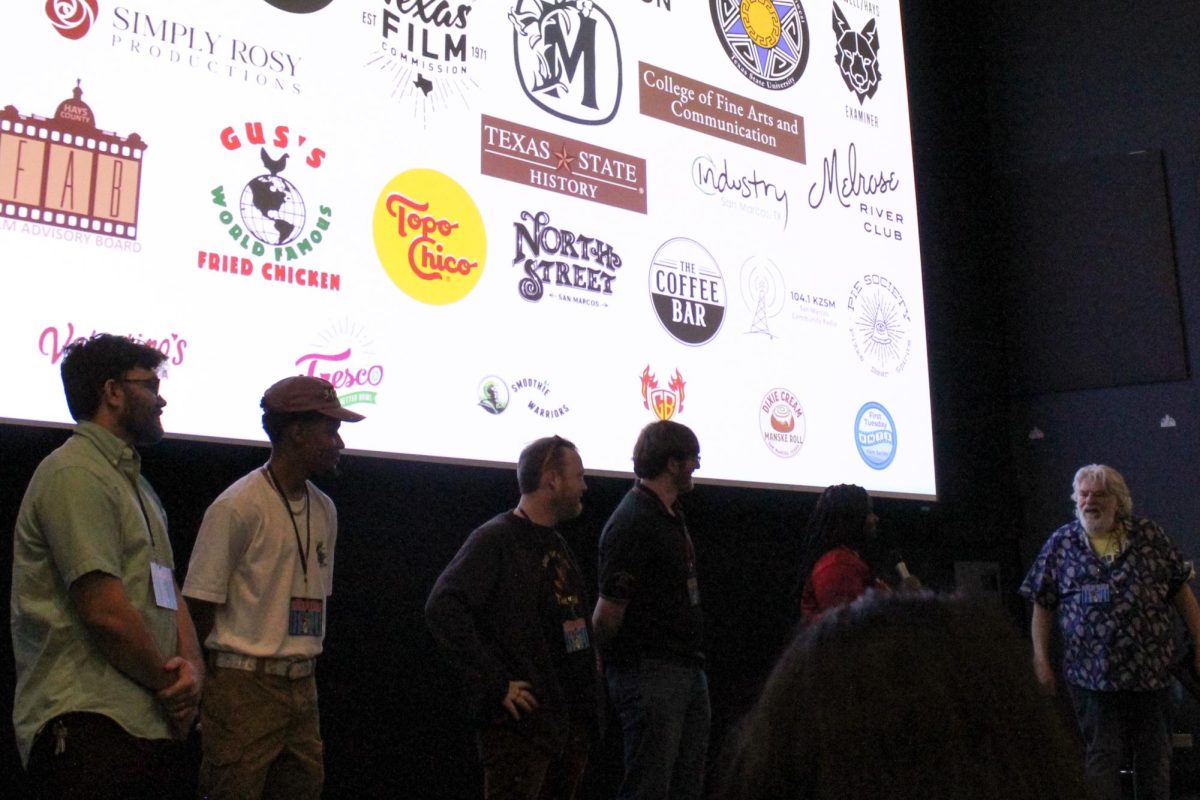 Film makers participate in a Q&A during the Lost River Film Festival, Sunday, Feb. 8, 2026, at the Texas State Performing Arts Center.