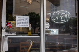 The unlit open sign outside of San Marcos restaurant Alvin Ord's, Thursday, April 23, 2026 at Alvin Ord's in San Marcos. The restaurant closes "for an unknown period of time" after over 50 years of service.